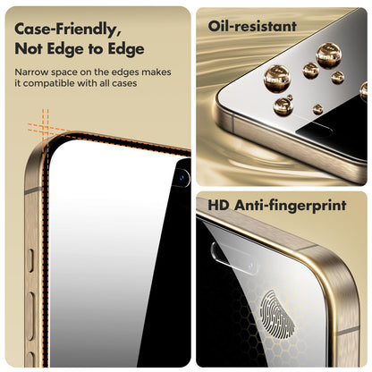 UNBREAKcable Privacy Screen Protector for iPhone 14/ iPhone 13/13 Pro, Tempered Glass [True 28°Anti Spy] [9H Hardness] [Case Friendly] Private Protector for iPhone 6.1" - 2 Pack