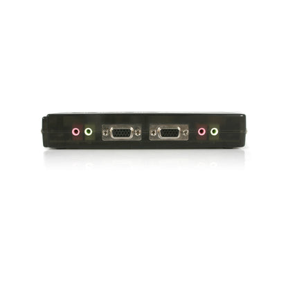 StarTech.com 4 Port Black USB KVM Switch Kit with Cables and Audio - desktop KVM Switch - VGA KVM Switch - USB KVM Switch 4 Port (SV411KUSB)