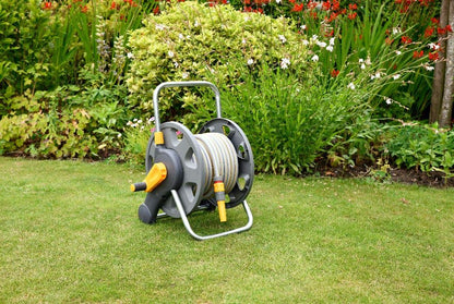 HOZELOCK - Hose Reel 60m 2-in-1 (Reel and Wall Fixings Only) : Free-standing or Wall-mounted, Reel With Lightweight, Robust Main Body for Durability and Flexibility of Use [2475R0000]