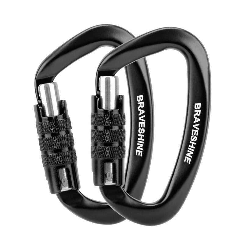Aluminum Locking Carabiners D Shape Buckle Hooks for Hammocks or Dog Leash Use