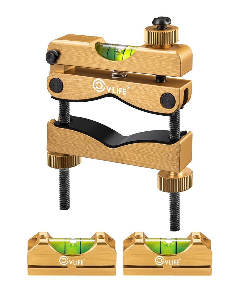 CVLIFE Professional Scope Leveling Kit Heavy Duty Scope Mounting Level with 2 Magnetic Universal Level Bubbles, Gold