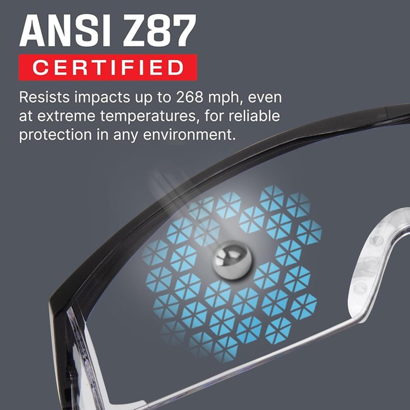Safety Glasses - Anti-Impact Protective Eyewear for Shooting | Includes Eyeglasses Cleaning Cloth
