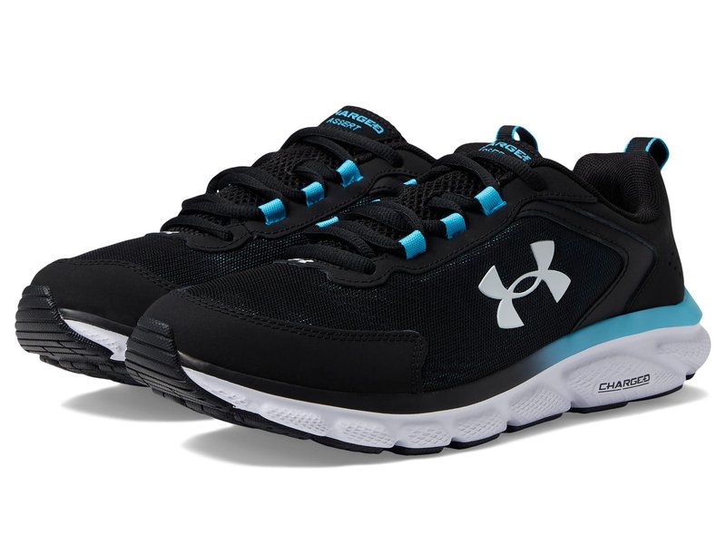 Under Armour Men's Charged Assert 9, (009) Black/Blue Surf/White, 8.5, US
