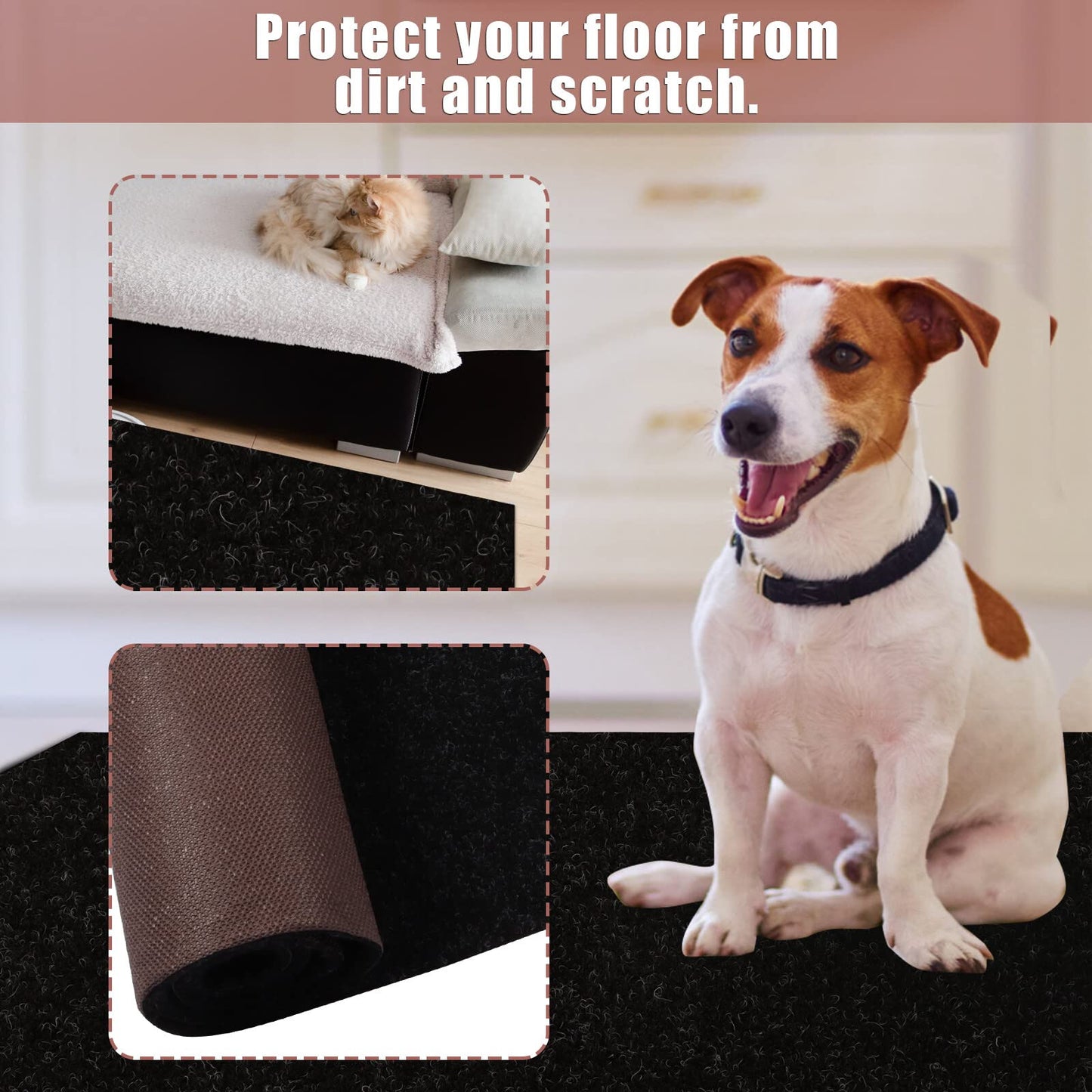 Runner Rug 2 ft x 6 ft Carpet Runners, Indoor/Outdoor Hallway Kitchen Entryway Bedroom Area Rugs with Non-Slip Rubber Backing, Garage mat, Black, Custom