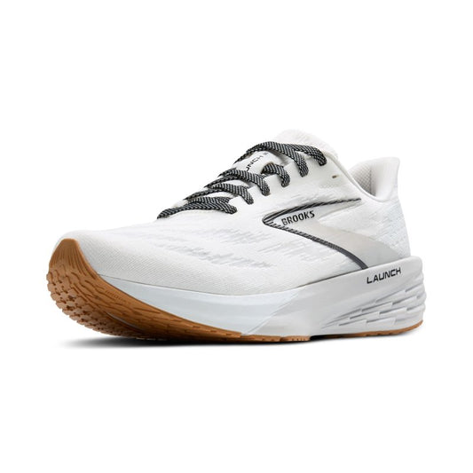 Brooks Men’s Launch 11 Neutral Running Shoe - White/Grey/Black - 8.5 Medium