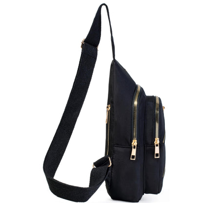 Small Sling Backpack Crossbody Sling Bag for Women, Chest Bag Daypack Fanny Pack Cross Body Bag for Outdoors Hiking Traveling - Black