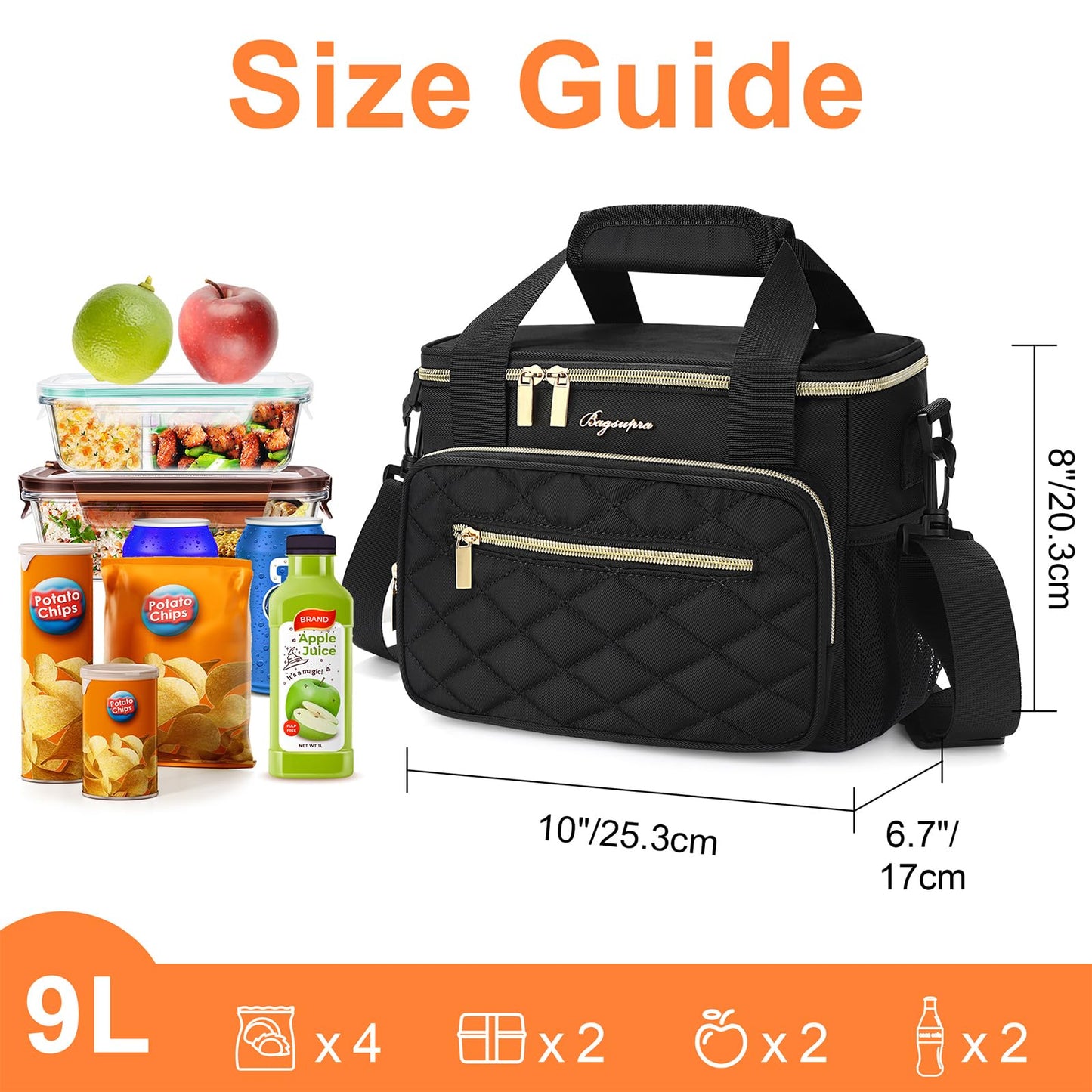 Lunch Bag Women,Insulated Lunch Box Teen Girls Leakproof Lunch Tote Reusable Cooler Bag for Adult School Work Office Picnic Hiking Beach City Walk