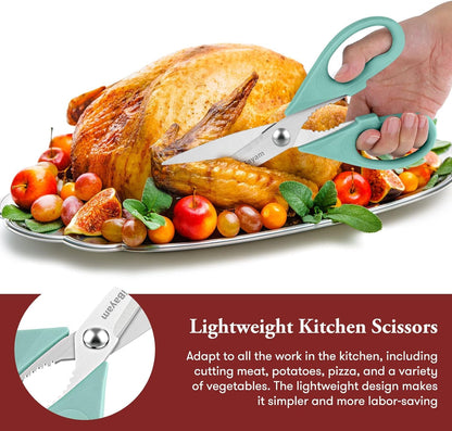 iBayam 1-Pack Kitchen Scissors All Purpose Kitchen Shears Heavy Duty 8.5" Cooking Scissors with Protective Sheath for Food, First Apartment Camper Essentials, Home Kitchen Gadgets, Utensils