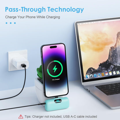 Small Portable Charger for iPhone,Upgraded 5000mAh PD Fast Charging Power Bank,Mini Battery Pack Backup Charger Compatible with iPhone 14/14 Pro Max/13/13 Pro/12 Pro/11/XS/XR/X/8/7/6 etc-Black
