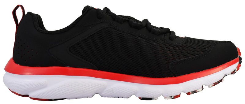 Under Armour Mens Charged Assert 9 Marble Running Shoe, Black(001 Red, 11.5 US