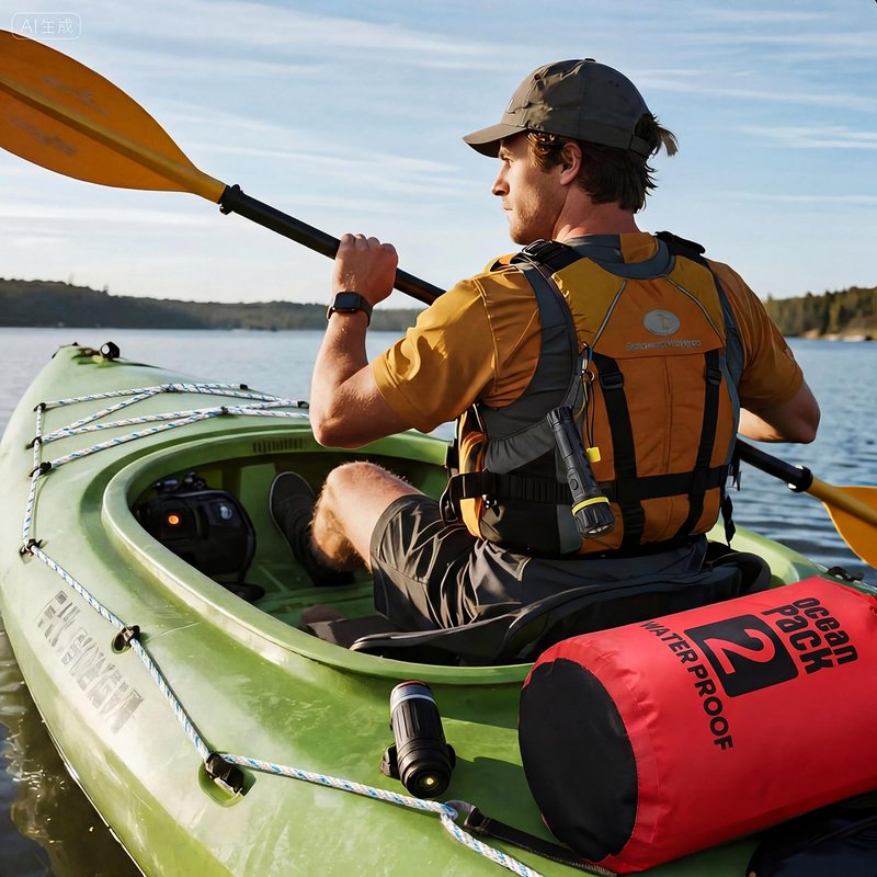 JolliLudo Boat Safety Kit Boat Essentials Kit Include 2L Waterproof Dry Bag LED Flashlight Survival Whistle Float and Line Emergency Set for Kayaks Canoe Sailboat Paddle Board