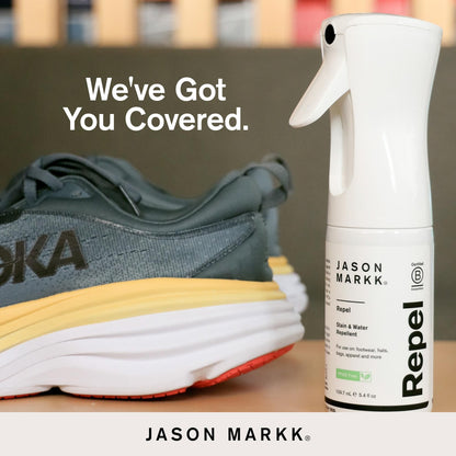 Jason Markk Shoe Protector Repel Spray, Water & Stain Repellent for Shoe and Sneaker Care, Non-Aerosol Footwear Protector Spray, Safe for Leather, Suede, Nubuck, Cotton, Knits, 5.4oz