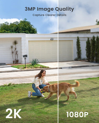 ieGeek Security Cameras Wireless Outdoor, 2K 3MP Battery Powered WiFi Security Camera with Spotlight & Siren Alarm, 2-Way Audio, Color Night Vision, AI Detection for Home Security, Works with Alexa