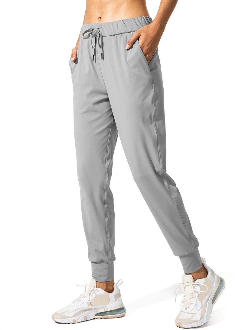 SANTINY Women's Joggers Pants Pockets Drawstring Running Sweatpants for Women Lounge Workout Jogging(Light Grey_XXL)
