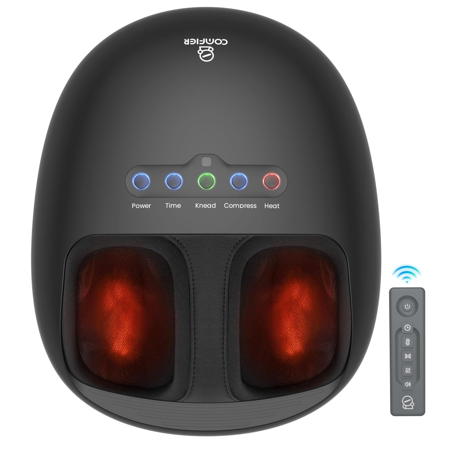 COMFIER Shiatsu Heated Foot Massager with Heat for Plantar Fasciitis Neuropathy, Deep Kneading Vibration Feet Massager for Mon Dad Men Women-Home Office Use