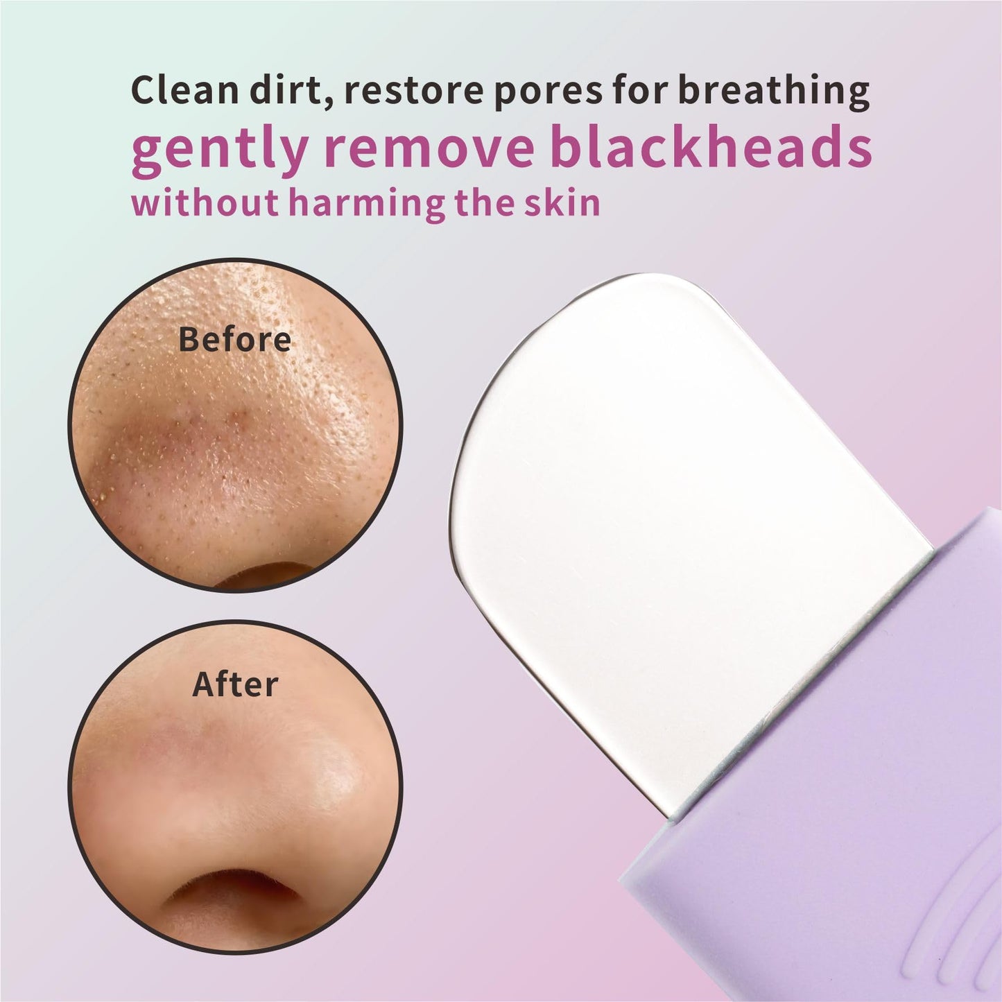 REVEX Silicone Nose Blackhead Remover Tool Set,Blackhead Scraper Tool,2Pcs Pore Cleaning Brush, Face Scrubber Skin Spatula, Pore Scrubber for Deep Cleansing,Face Exfoliator Scrubber for Women Men