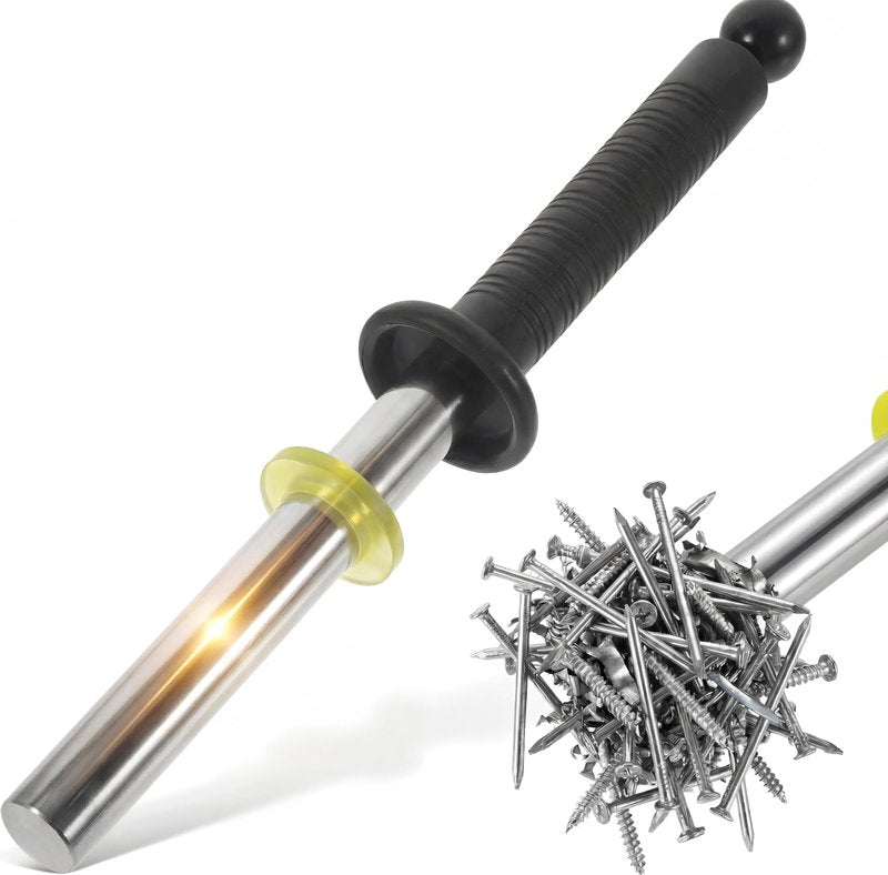 Magnetic Pickup Tool with Quick Release Handle, Metal Chip Collector Wand, Magnet Sweeper Baton for Retrieving Nails, Screws & Shavings in Garage