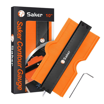 Saker Contour Gauge (10 Inch) Profile Tool with Adjustable Lock,Christmas Gifts for Men Women Dad Boyfriend Husband-Precisely Copy Irregular Shape Duplicator-Cool Gadgets for Woodworking Tool Tracing
