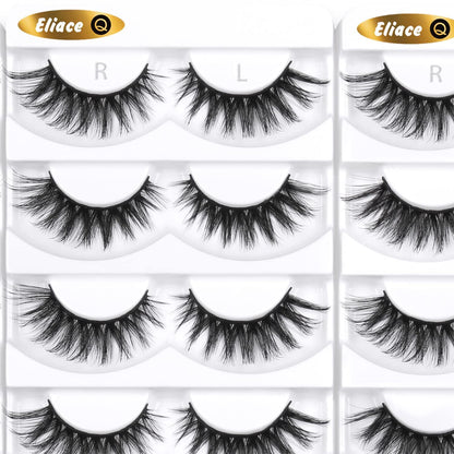 Eliace False Eyelashes 15 Pairs Cat Eye-Lashes 3D Mink Lashes,Spiky Wispy Natural Long Faux Mink Lashes Strips Soft & Reusable Makeup Professional Fake Eyelashes Pack | Trish Style