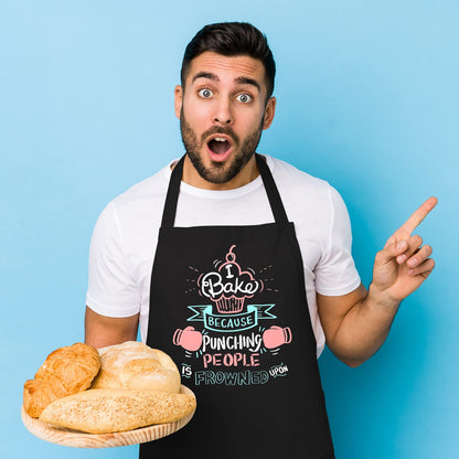 Saukore Funny Baking Aprons for Women Men, Cute Baking Gifts for Bakers, Kitchen Cooking Aprons with 2 Pockets, Birthday Thanksgiving Christmas Apron Gift for Wife Mom Sister Daughter Grandma
