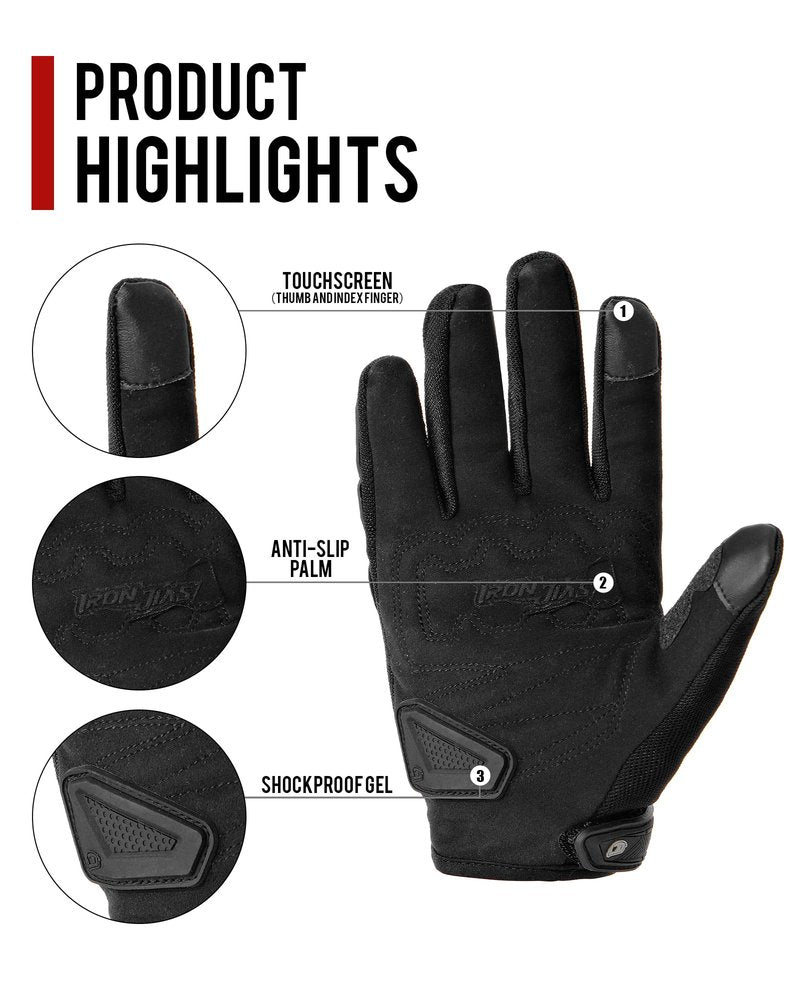 BORLENI Motorcycle Riding Gloves Touch Screen Full Finger Glove Motocross Road Racing Bike Outdoor Sports for Women Men