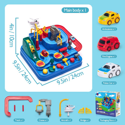 hahaland Kids Toys for 3 Year Old Boys Car Race Track Boys Toys Age 3 4, Adventure Vehicles Learning & Intelligence Educational Toddler Gifts for 3 4 5 Year Old Girl