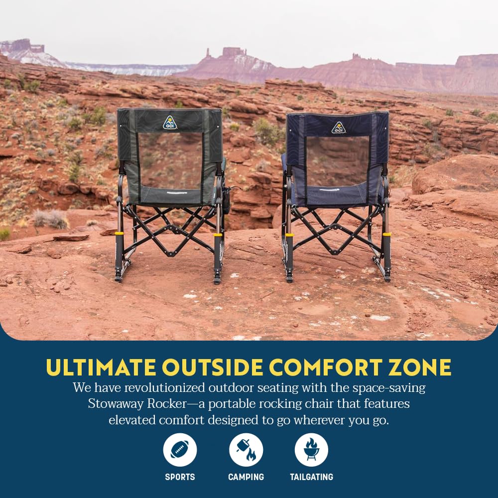 GCI Outdoor Stowaway Rocker - Navy Topo