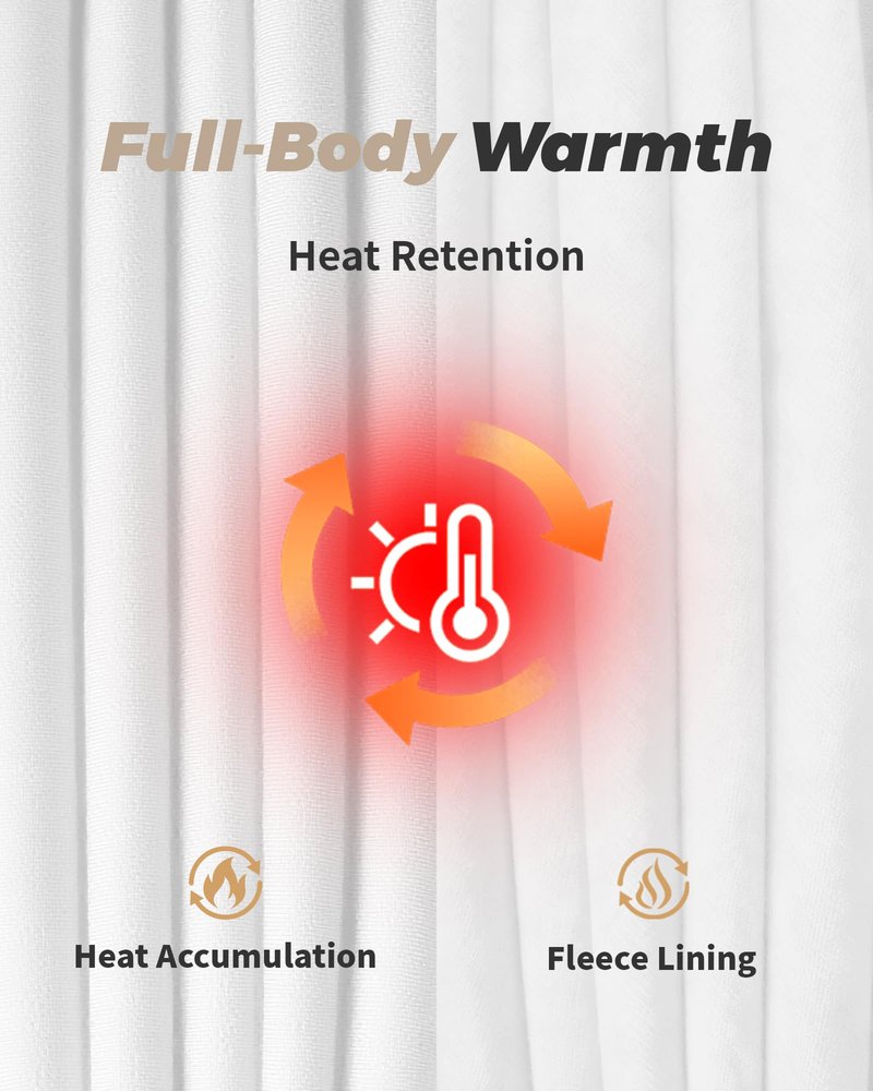 WEERTI Thermal Underwear for Men Long Johns with Fleece Lined Base Layer Men Cold Weather Top Bottom-White XXL