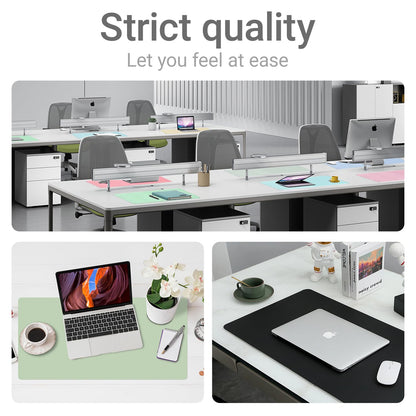 Boutilon Leather Desk Pad Protector,Non-Slip Mouse Pad,Laptop Desk Pad,Office Mouse Mat,Waterproof Leather Desk Blotter,Desk Writing Pad for Office and Home (M-Grey,30"x14")