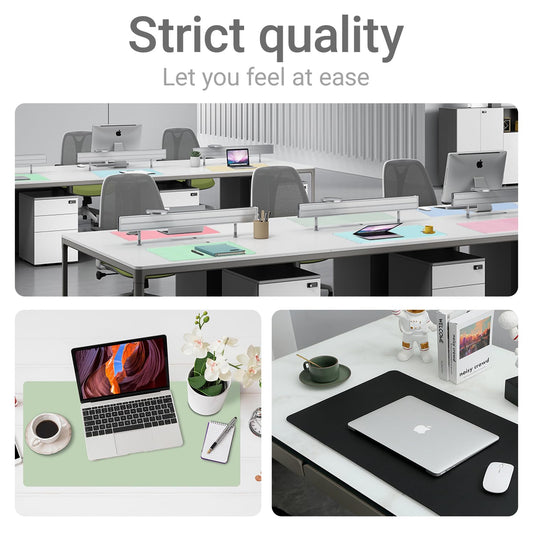 Boutilon Leather Desk Pad Protector,Non-Slip Mouse Pad,Laptop Desk Pad,Office Mouse Mat,Waterproof Leather Desk Blotter,Desk Writing Pad for Office and Home (L-Light Blue,35"x 17")