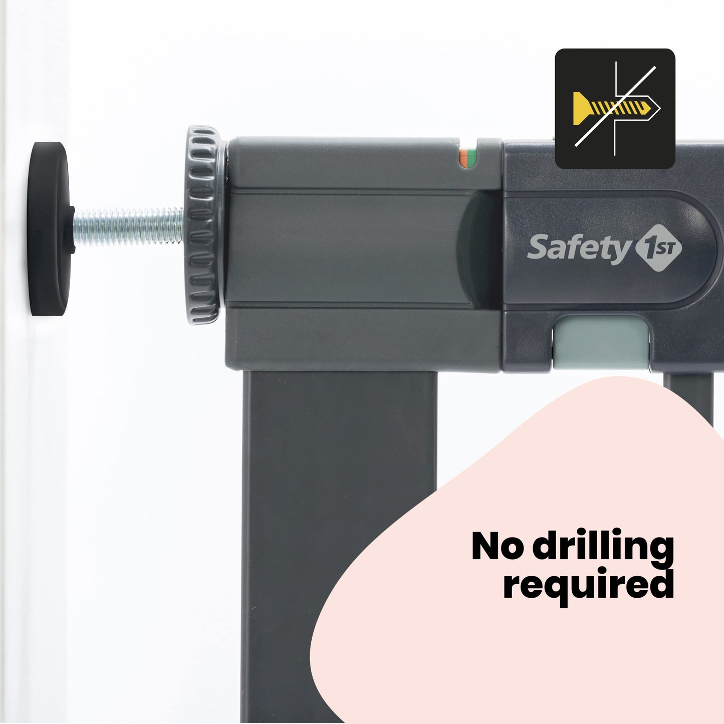Safety 1st Easy Close Metal Gate, Baby Stair Gate Pressure Fit, 73-80cm (max. 108cm), Easy-Closing Baby Safety Gate, One-Hand Opening, No-Screw Installation (No Drilling), Double Lock System, Black