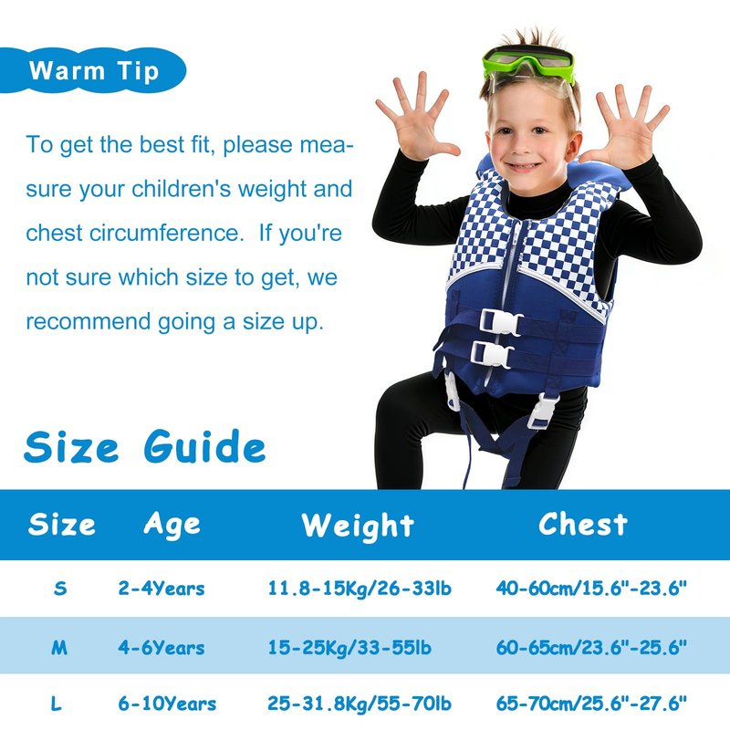 Chriffer Kids Swim Vest Life Jacket for 20-70 Pounds Boys and Girls, Zipper Style Easy On and Off, Floatation Life Jacket for 2, 3, 4, 5, 6, 7, 8, 9, 10 Years Old Beach Pool Water Park