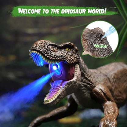 NEXBOX Remote Control Dinosaur Toys for Boys RC Dinosaur Robot T Rex Walking Jurassic Dino Birthday Gift for Kids 3 4 5 6 7 8 9 Years Old Realistic Sounds and Spray