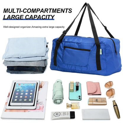 HOLYLUCK Foldable Travel Duffel Bag For Women & Men Luggage Great for Gym, blue, OneSize, Travel Bag