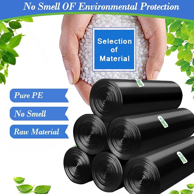 1.2 Gallon120 pcs Small Black Trash Bags, Strong 1 Gallon 1.2 Gallon 1.3 Gallon