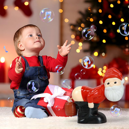 Santa Claus Bubble Butt Machine, Automatic Bubble Blower Machine Santa Claus Toy, Funny Santa Automatic Fart Bubble Machine with Music & Flashing Lights, Bubble Blower for Outdoor & Indoor Activity