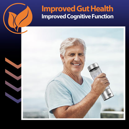 Fakllod Hydrogen Water Bottle Generator, Portable Rechargeable aquahealth Hydrogen Water, Hydrogen Water Ionizer Machine, with SPE/PEM Technology, for Home Office Travel Fitness Drinking