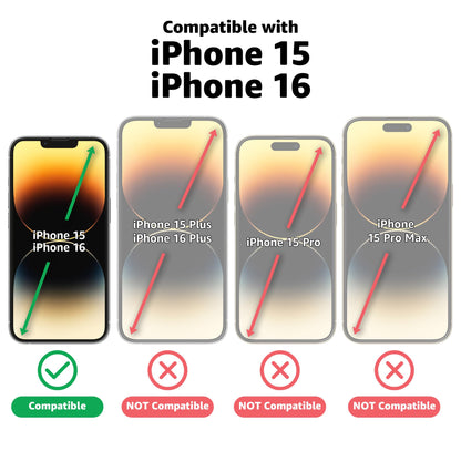 Casely iPhone 16, iPhone 15 Premium Tempered Glass Screen Protector