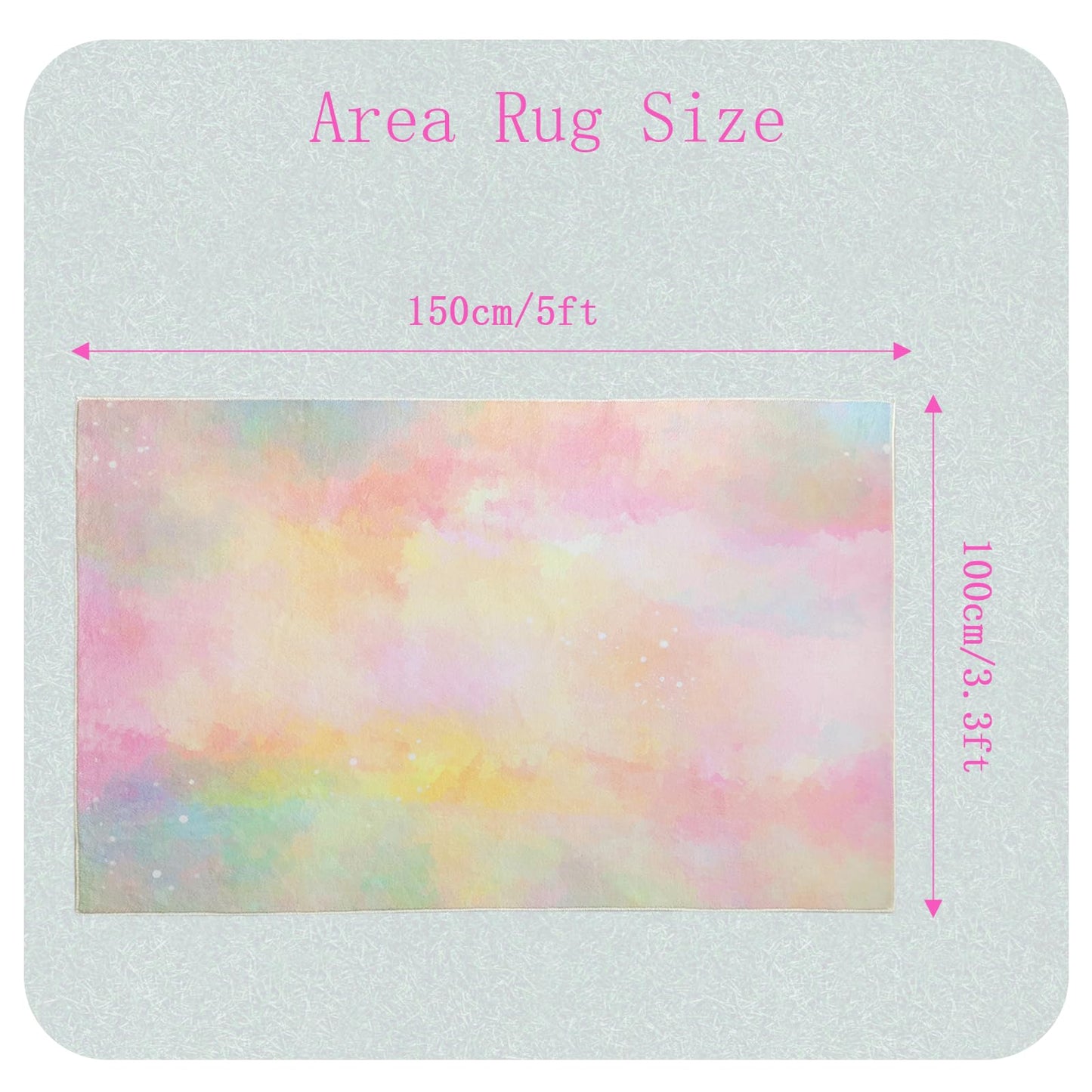 Lacomfy Pink Yellow Kids Rug 3x5Ft Soft Washable Ombre Carpet for Boys Girls Bedroom, Non-Slip Playroom Mat for Children Nursery, Neutral Modern Abstract Kids Decor for Dorm & Living Room
