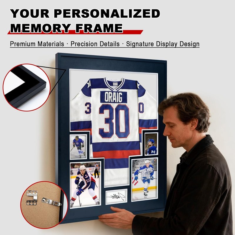 Large Jersey Display Frame - Clear Acrylic Shadow Box with 98% UV Protection | Perfect for Football, Hockey, Basketball, Baseball Memorabilia