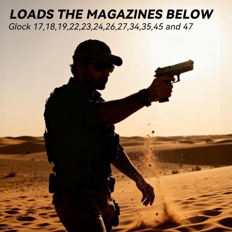 HiSnug Magazine Speed Loader for Glock 9mm/.40sw, ABS Plastic Rapid Loader Fits Glock 17,18,19,22,23,24,26,27,34,35,45 and 47, Syable Fast & Easy Reloading Simplifies Magazine Loading, Black, 1pc