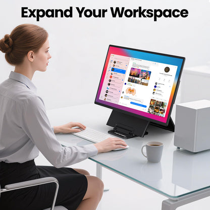 23.8'' Portable Monitor,FHD 1080P 100Hz IPS Laptop Screen Extender,USB-C HDMI Large Office Gaming Second Monitor Extender with Detachable Stand for Mac Windows PS5 Xbox Switch(Built-in Speakers)