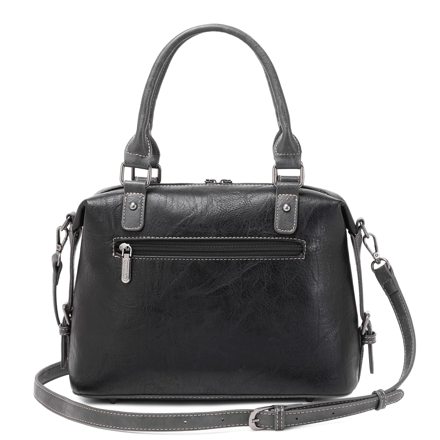 Wrangler Doctor Bag Top Handle Purse Hobo Shoulder Barrel Satchel Handbags for Women, Cannon Black, One Size