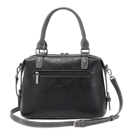 Wrangler Doctor Bag Top Handle Purse Hobo Shoulder Barrel Satchel Handbags for Women, Cannon Black, One Size
