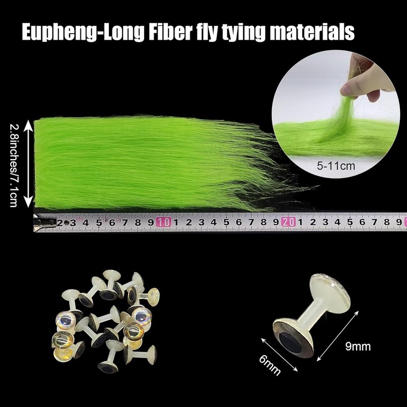 Premium Long Fiber Fly Tying Materials - 12 Pack Mix Color Craft Fur for Streamer Tails | Synthetic Fiber