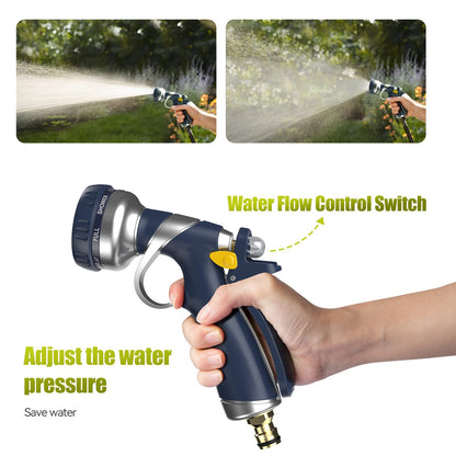VOXON Hose Pipe Spray Gun with 8 Adjustable Patterns, 100% Heavy Duty Metal Garden Hose Spray Gun Zinc Alloy High Pressure Spray Nozzle Perfect for Car and Pet Washing, Cleaning, Garden Watering