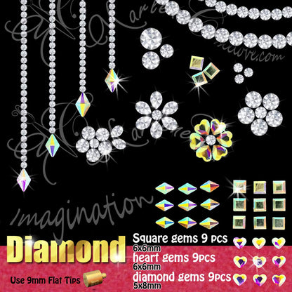 esseelove Hotfix Applicator Tool, DIY Hot Fix Rhinestone Setter, Hot Fixed Kit, 5679 Pcs, AB, Clear, 34/30/20/16/10SS, 12 Colors, Bigger Rhinestones, Gem Picker, Bedazzler Kit with Rhinestones