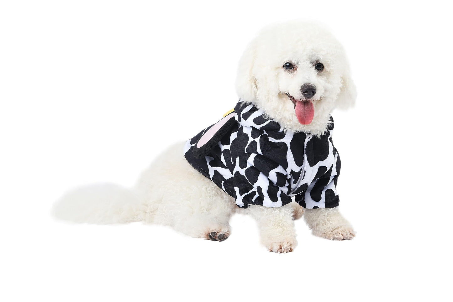 Spooktacular Creations Pet Dog Milk Cow Costume with 3D Cow Hood for Halloween Dress-up Party, Pet Carnival (Medium)