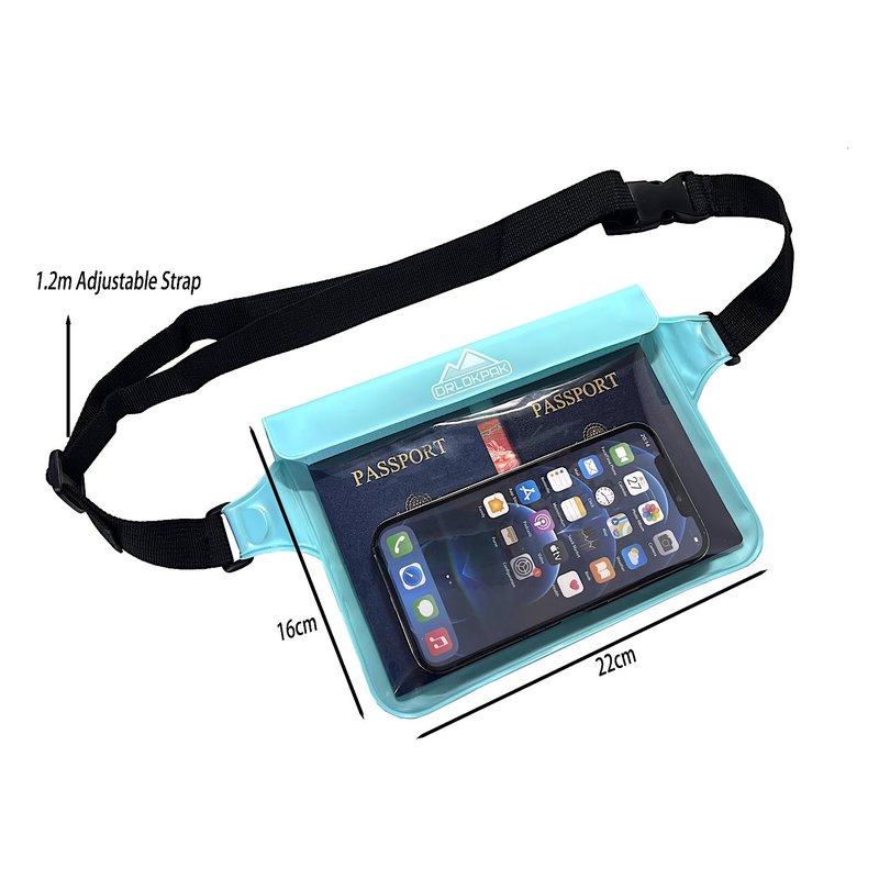 DRLOKPAK Waterproof Waist Bag Pouch Fanny Pack Bum Bag with Secret Holder Keeps Your Phone Kindle Wallet Watch & Valuables Dry - Perfect for Surf Canoe Swim Snorkel Dive Beach Pool(Lime Green)