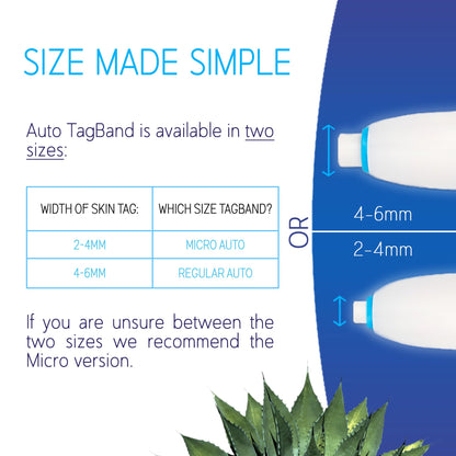 Auto Tagband Skin Tag Removal Kit, Fast Effective & Safe Remover Small/Medium Skintags (2mm-4mm) on Face Hard Reach Areas, Onehand Application Home Minutes, Includes Pen + 10 Bands